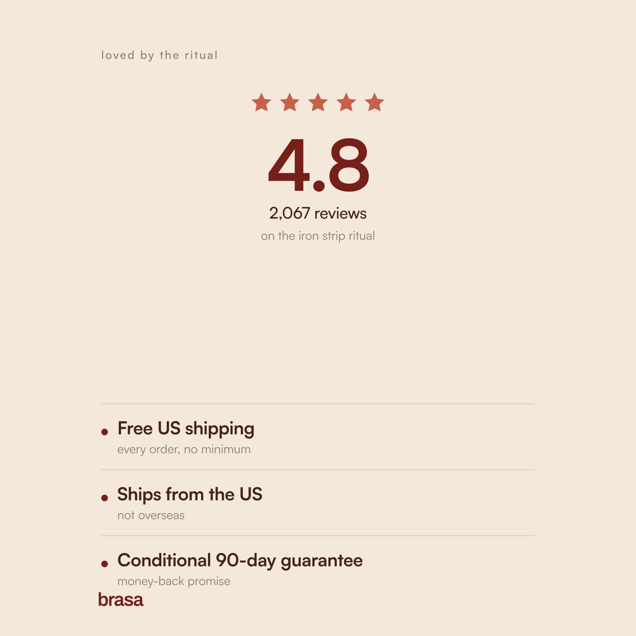rated 4.8 from 2,067 reviews, free US shipping, ships from the US, conditional 90-day guarantee
